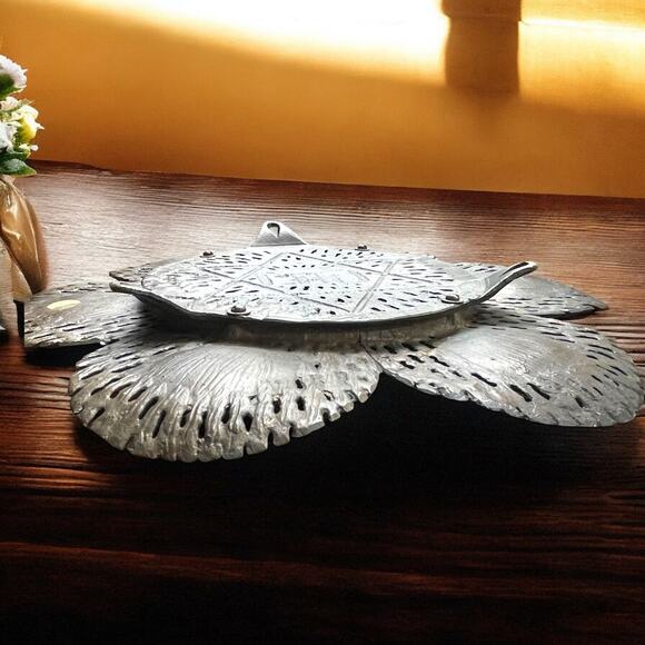 Vtg. MCM K’arah Brutalist Brass Seder Plate Passover Hen Holon Israel Marked - Picture 13 of 16